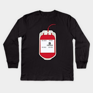 B Negative Blood Bag Kids Long Sleeve T-Shirt